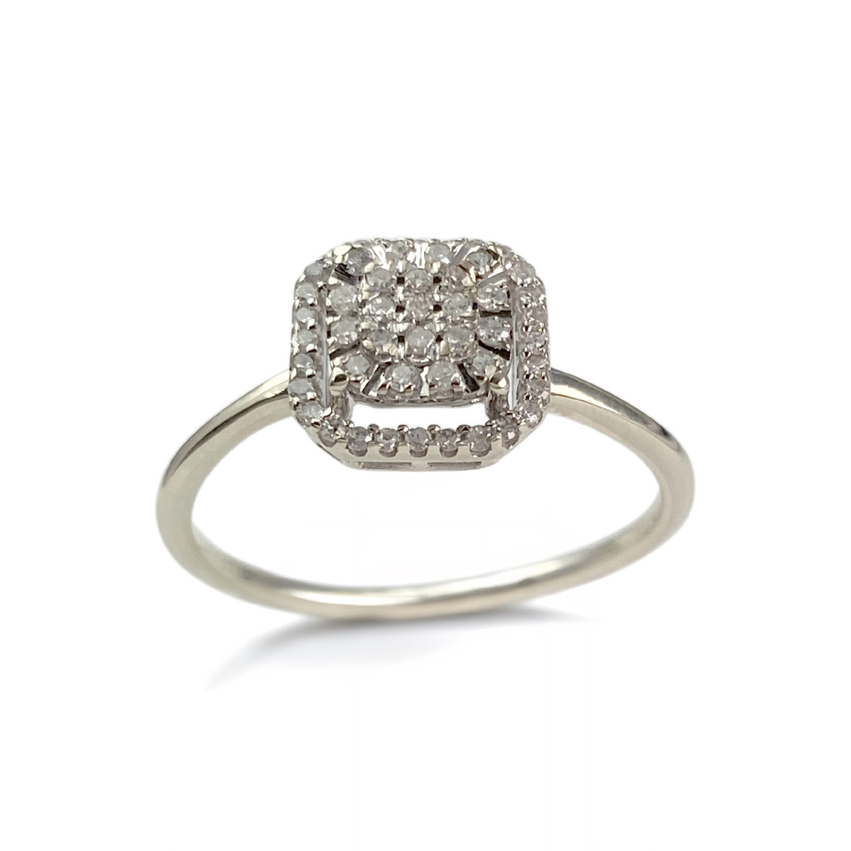 Bague d'occasion or 375 blanc diamants