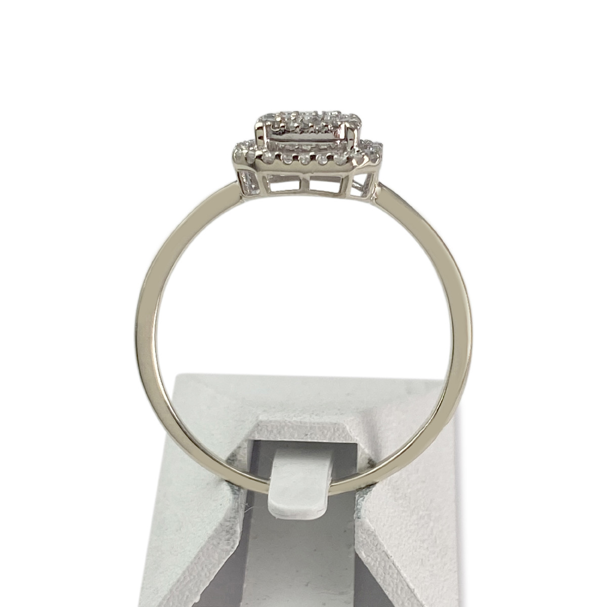 Bague d'occasion or 375 blanc diamants - vue 3
