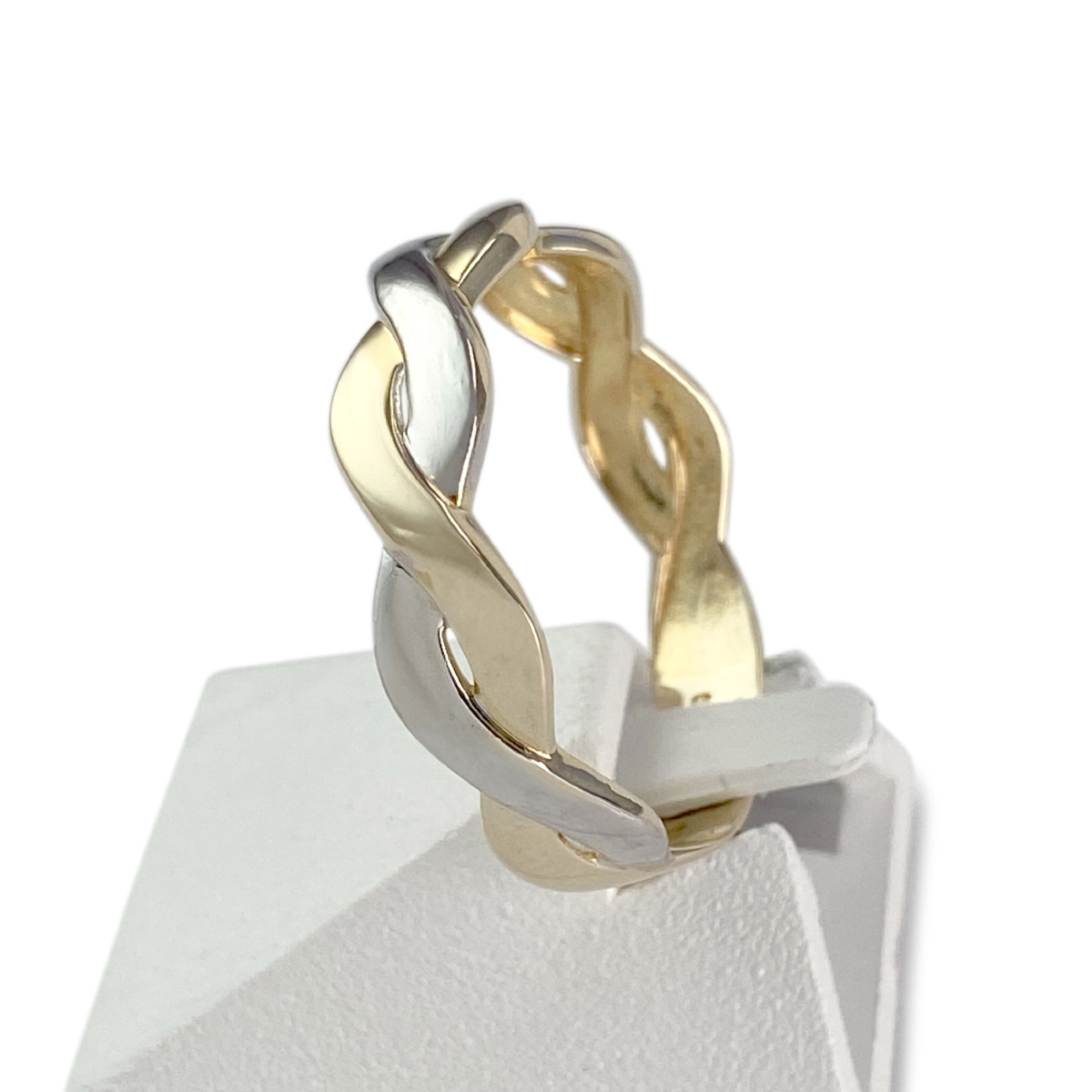 Bague d'occasion or 375 jaune et rhodié - vue 2