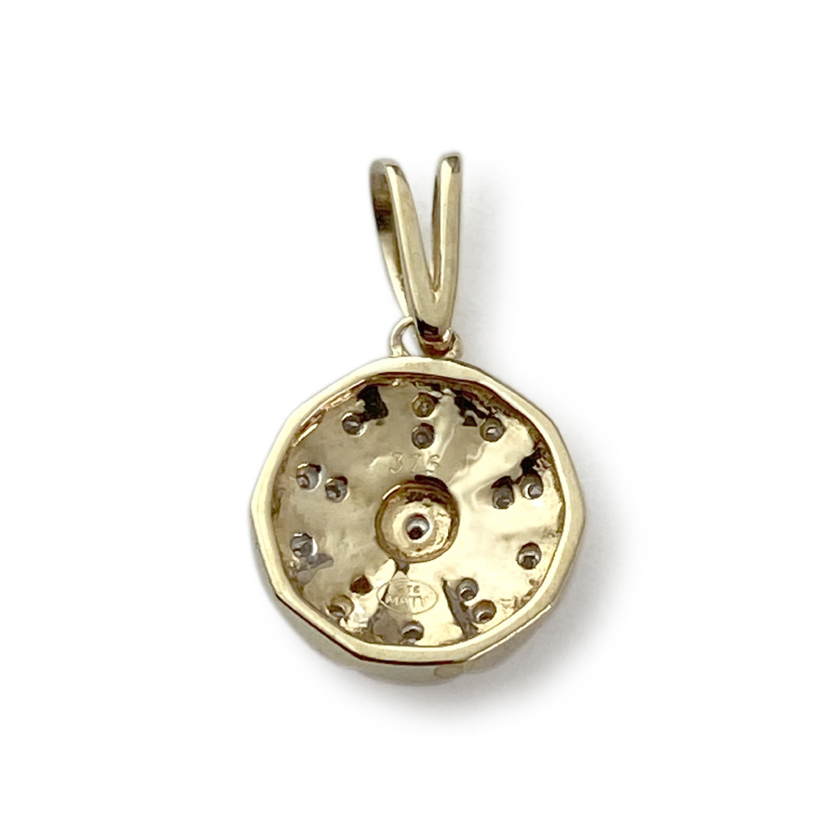Pendentif d'occasion or 375 2 tons diamants - vue 2