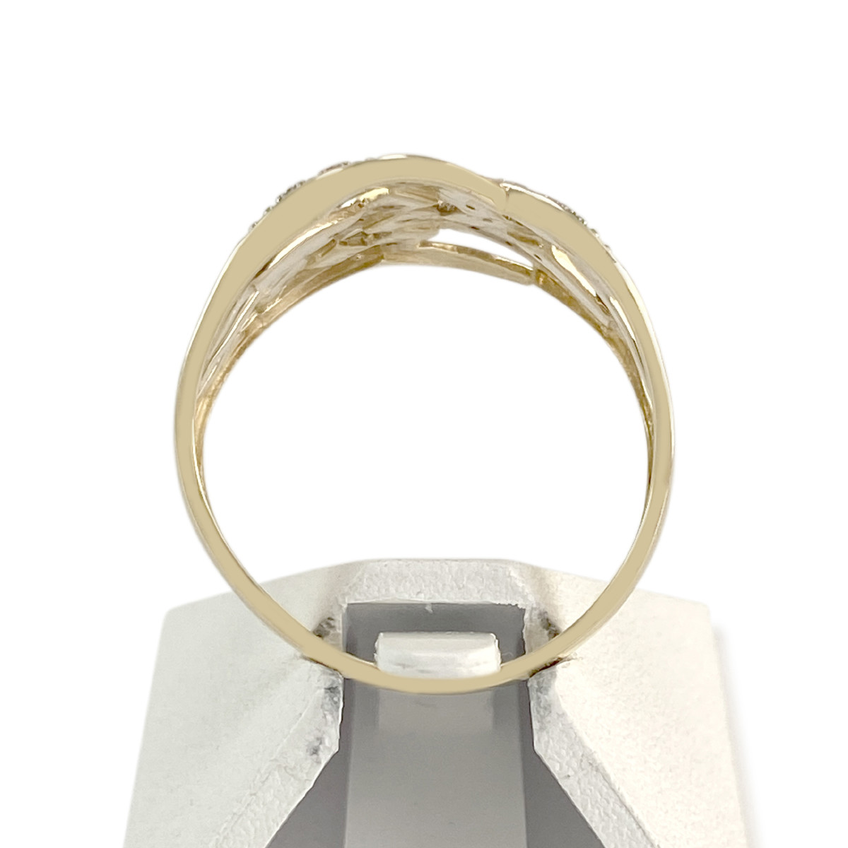 Bague d'occasion or 375 2 tons diamants - vue 3