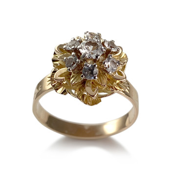 Second-hand 2 gold 750 synthetic spinel ring