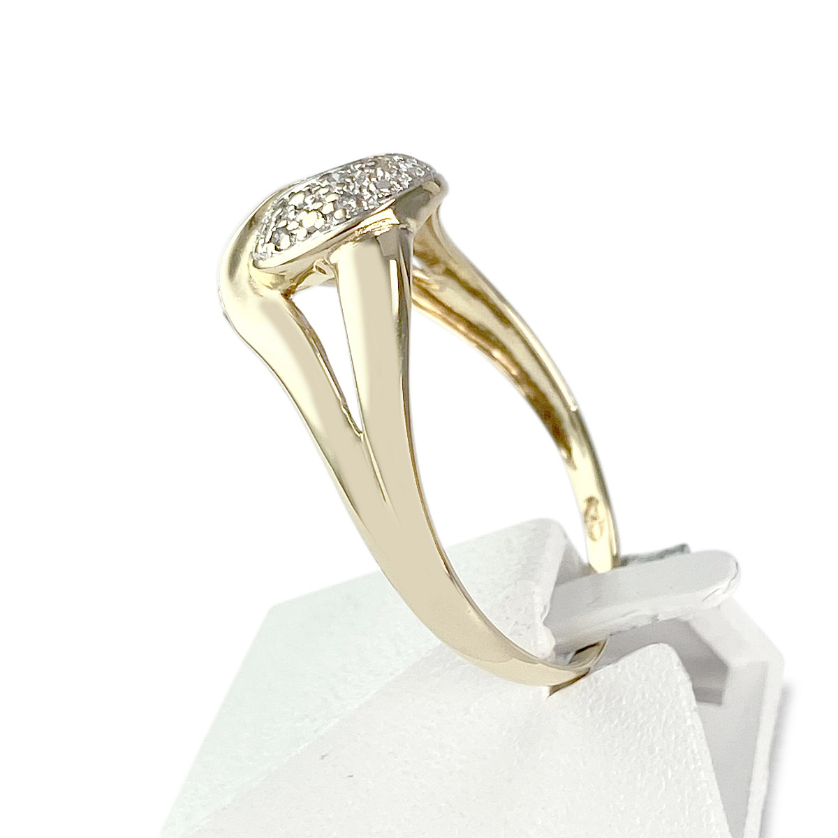Bague d'occasion or 750 jaune diamants - vue 2