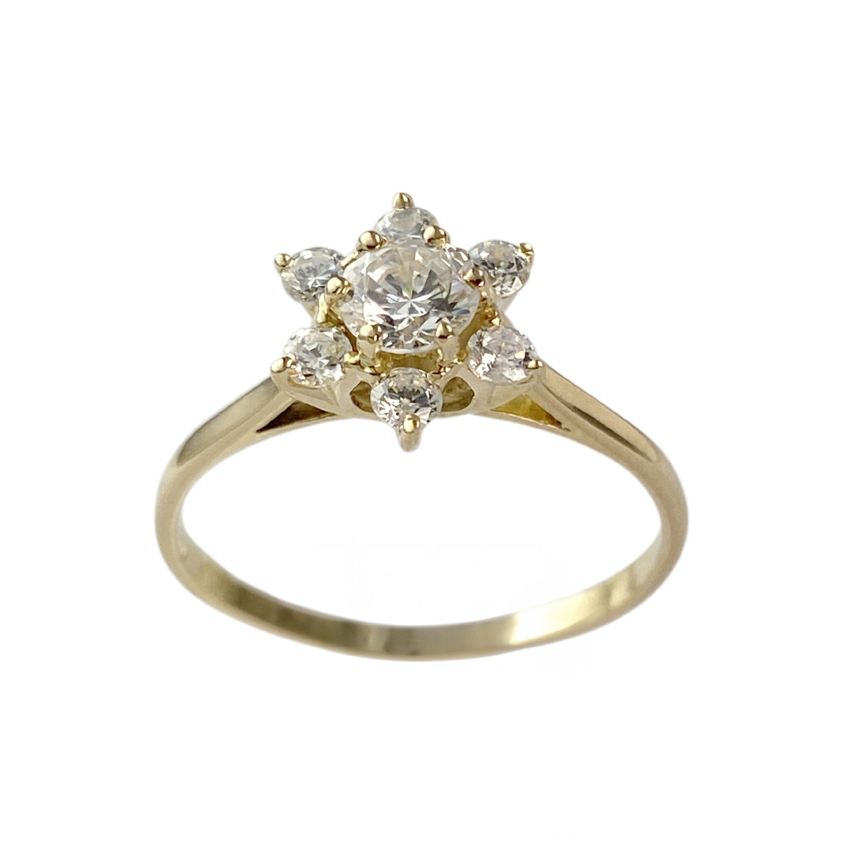Bague d'occasion or 750 jaune zirconias