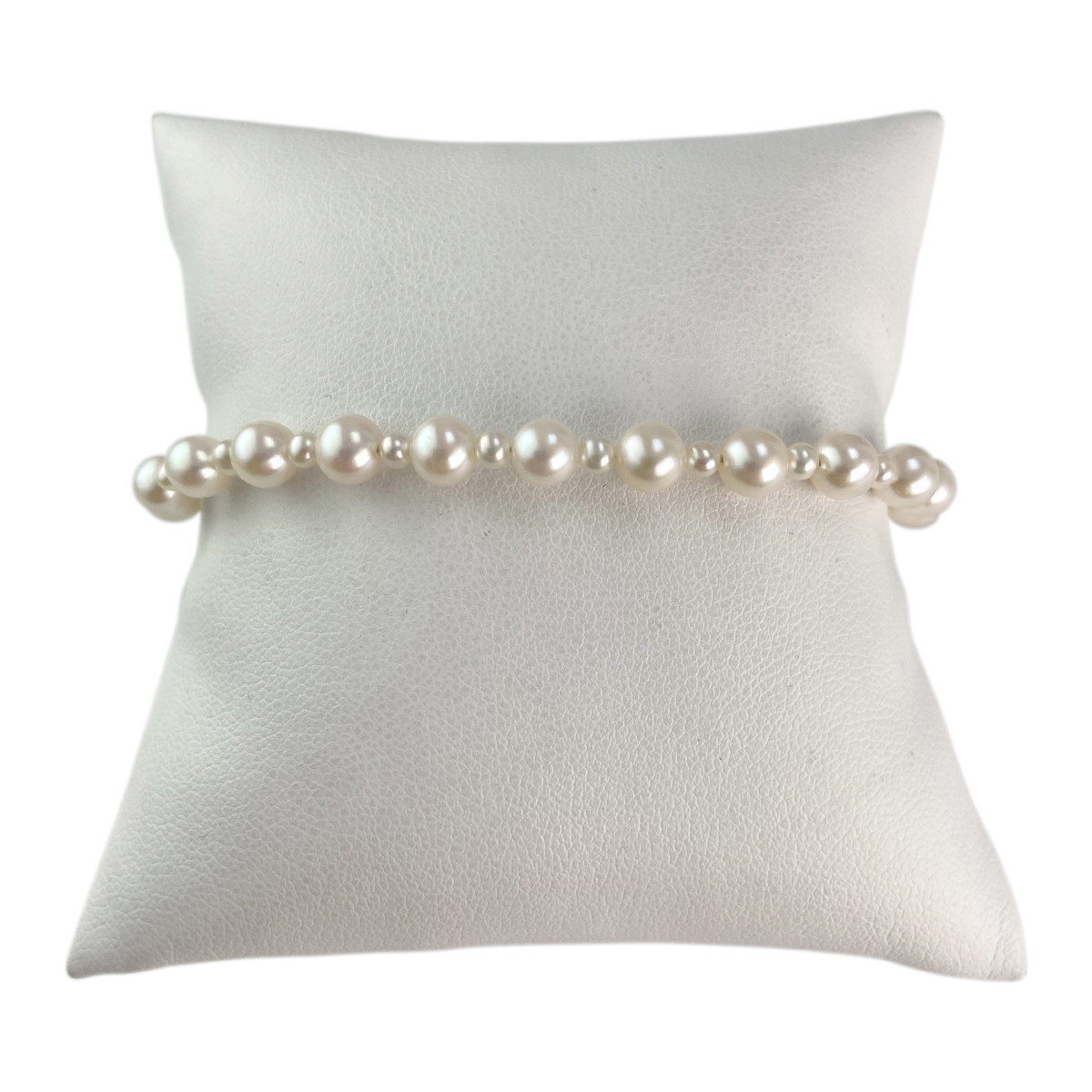 Bracelet d'occasion or 750 jaune perles de culture 19 cm