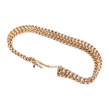 Bracelet d'occasion or 750 rose maille fantaisie 19,5 cm