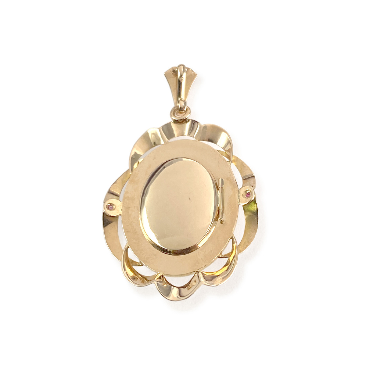 Pendentif d'occasion or 750 jaune rubis perles - vue 3
