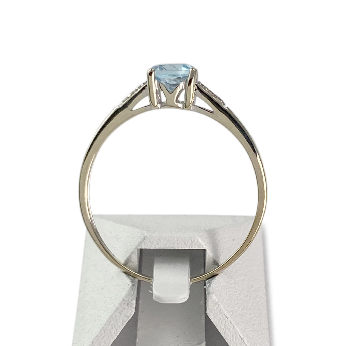 Bague d'occasion or 375 blanc diamants topaze - vue 3