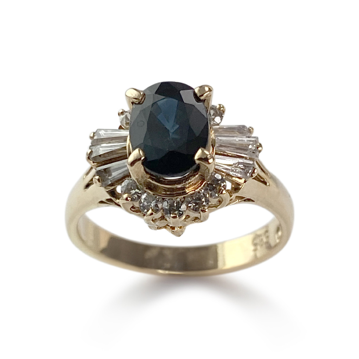 Bague d'occasion or 585 jaune saphir zirconias