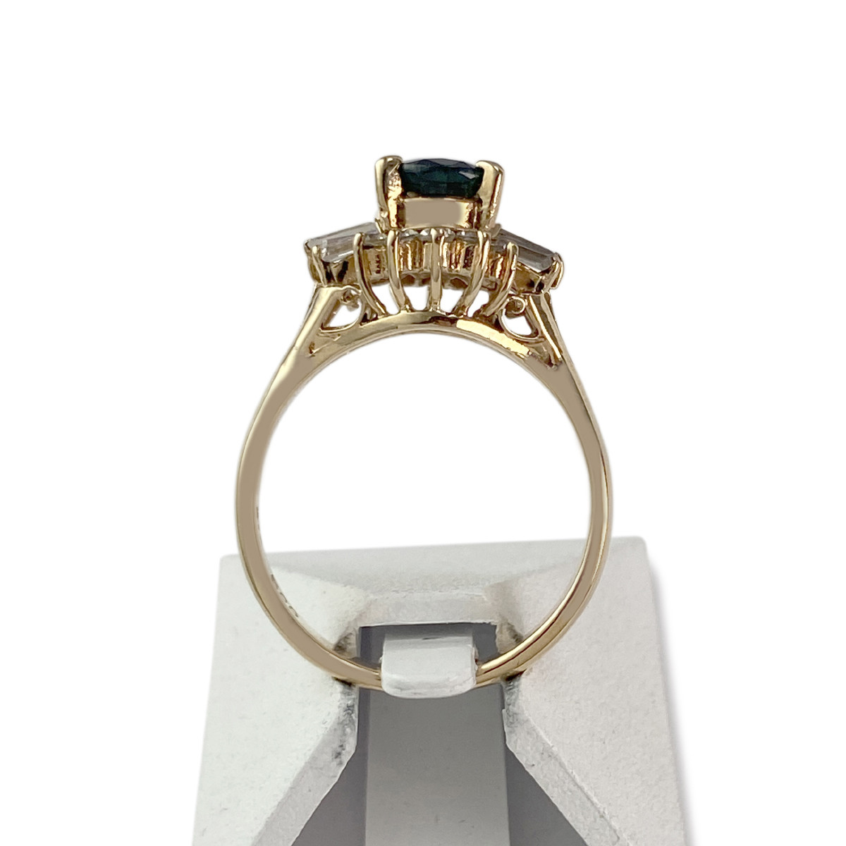 Bague d'occasion or 585 jaune saphir zirconias - vue 3