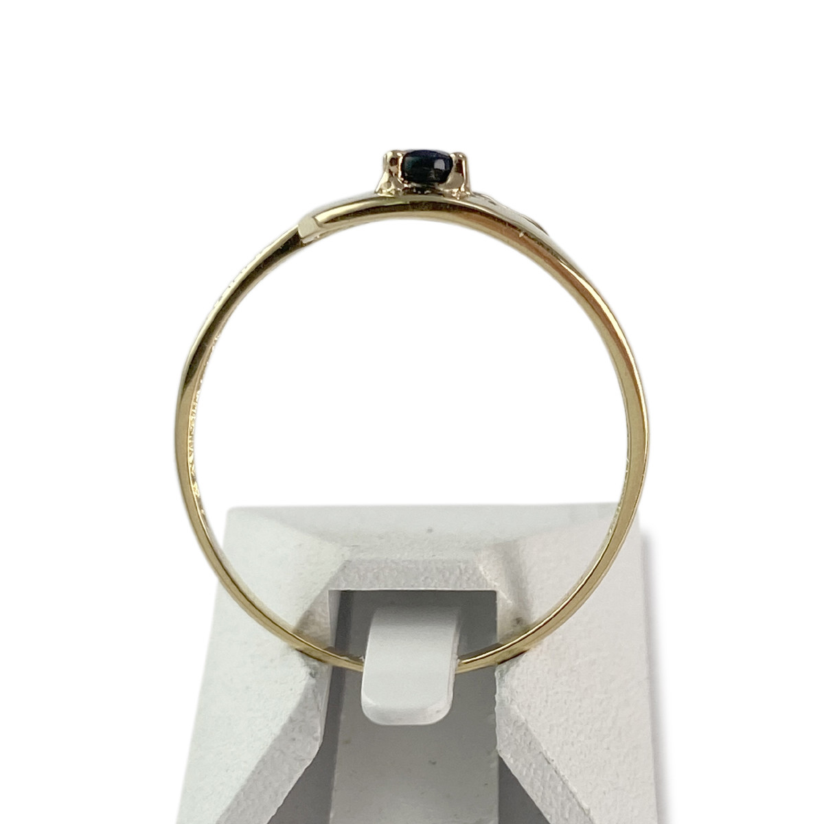 Bague d'occasion or 750 jaune et rhodié saphir - vue 3