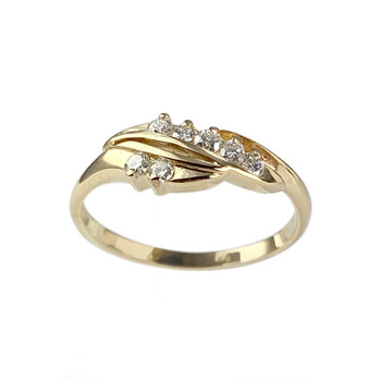 Second-hand gold ring 750 yellow diamonds