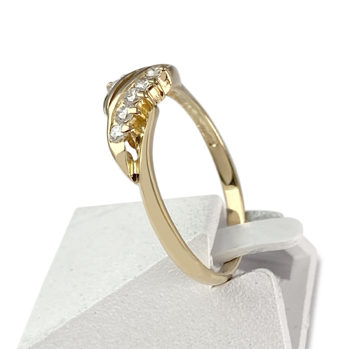 Bague d'occasion or 750 jaune diamants - vue 2
