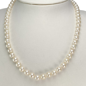 Collier d'occasion or 750 jaune perles de culture 46 cm