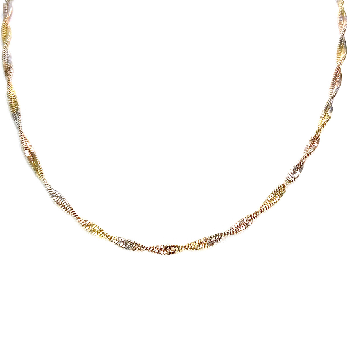 Collier d'occasion or 750 3 tons 43 cm