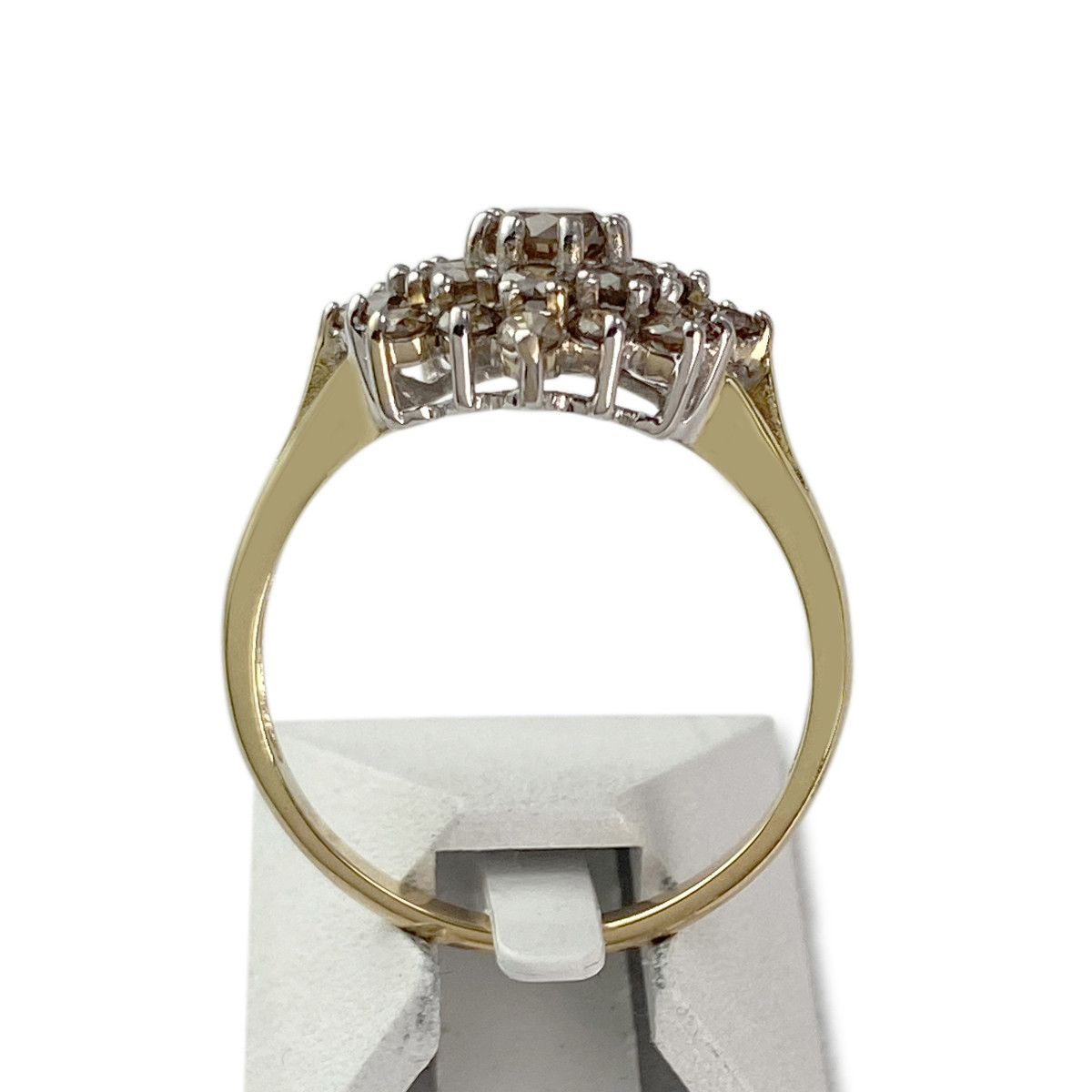 Bague d'occasion 2 ors 375 diamants ambrés - vue 3