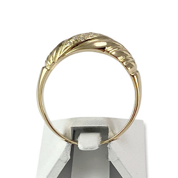 Tweedehands gouden ring 750 gele diamanten