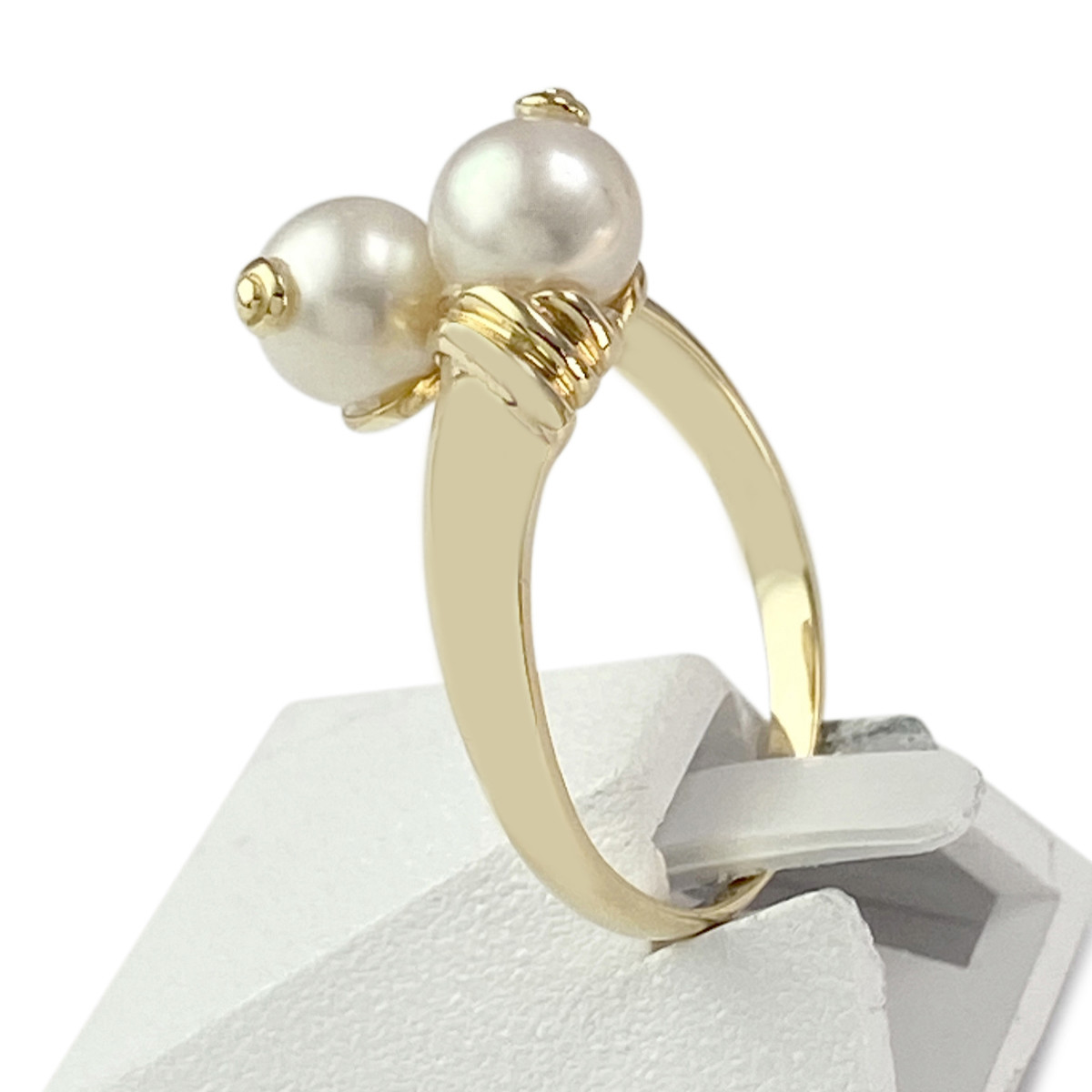 Bague d'occasion or 750 jaune perle de culture - vue 2