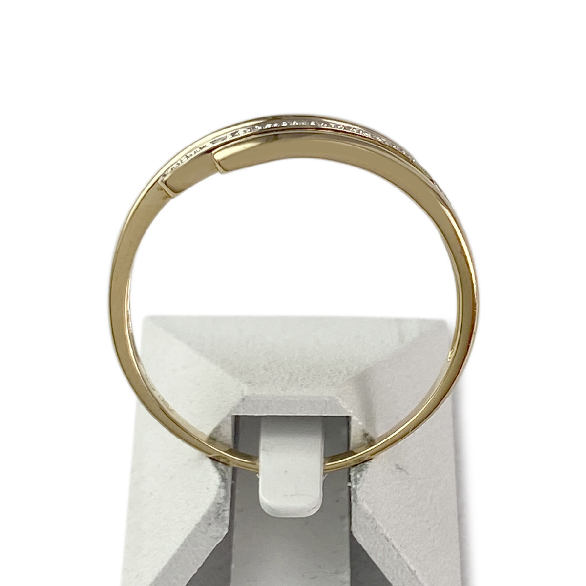 Bague d'occasion or 750 jaune et rhodié diamants - vue 3