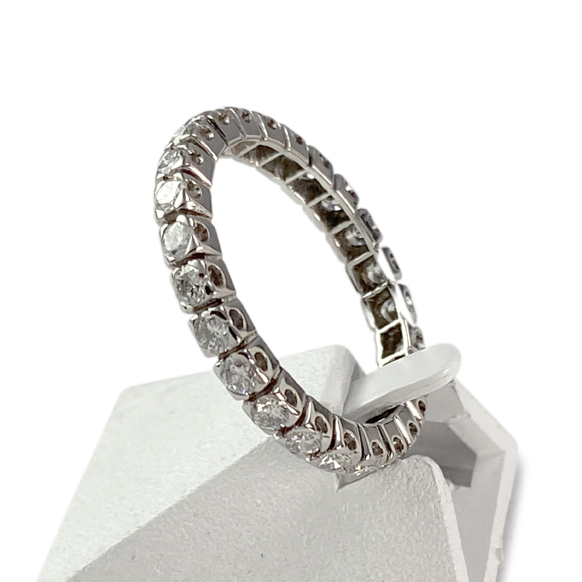 Bague d'occasion or 750 blanc diamants - vue 2