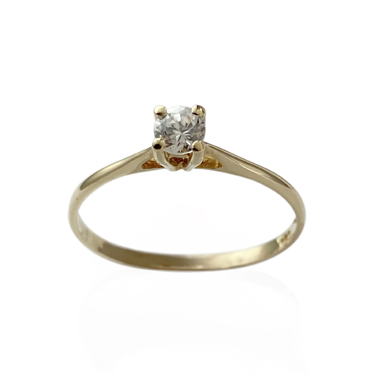 Solitaire d'occasion or 750 jaune zirconia