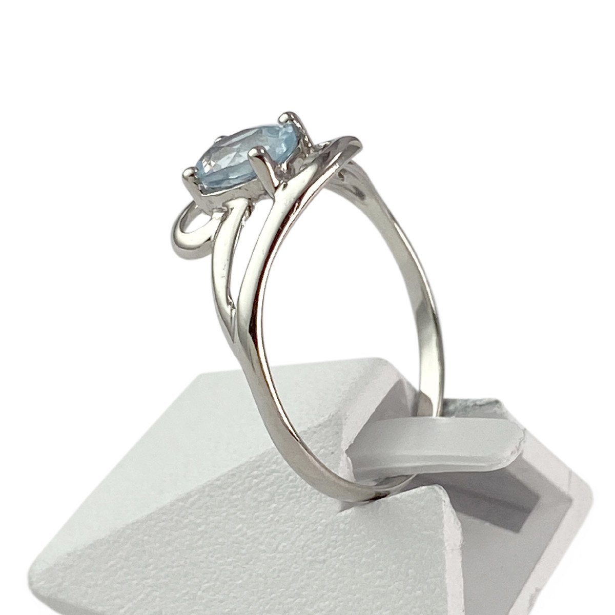 Bague d'occasion or 750 blanc topaze - vue 2