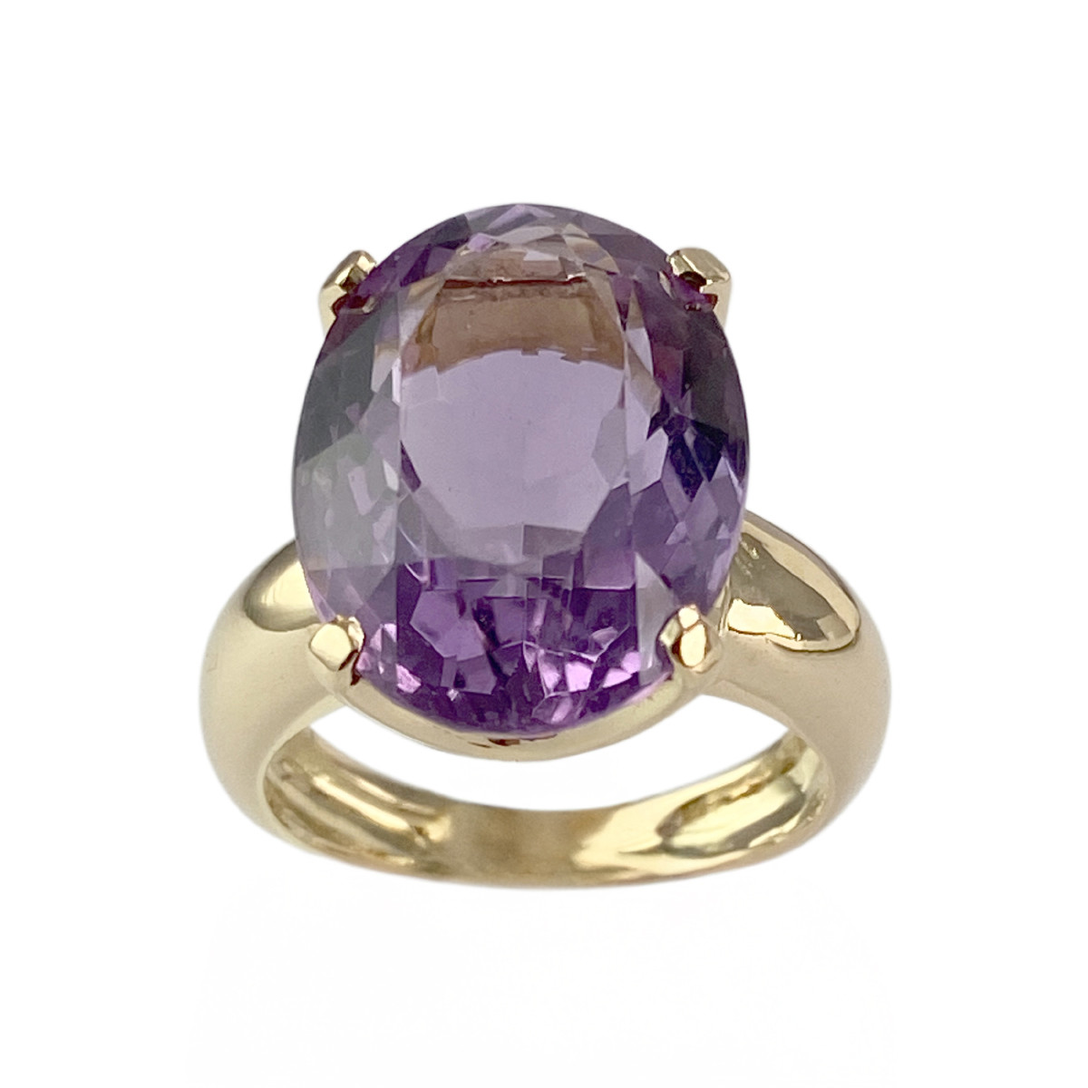 Bague d'occasion or 750 jaune améthyste