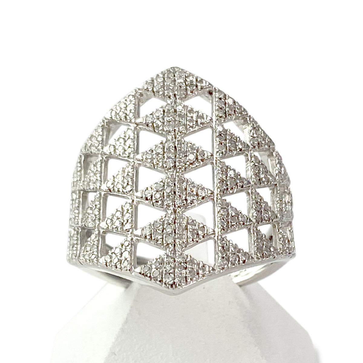 Bague d'occasion or 375 blanc diamants