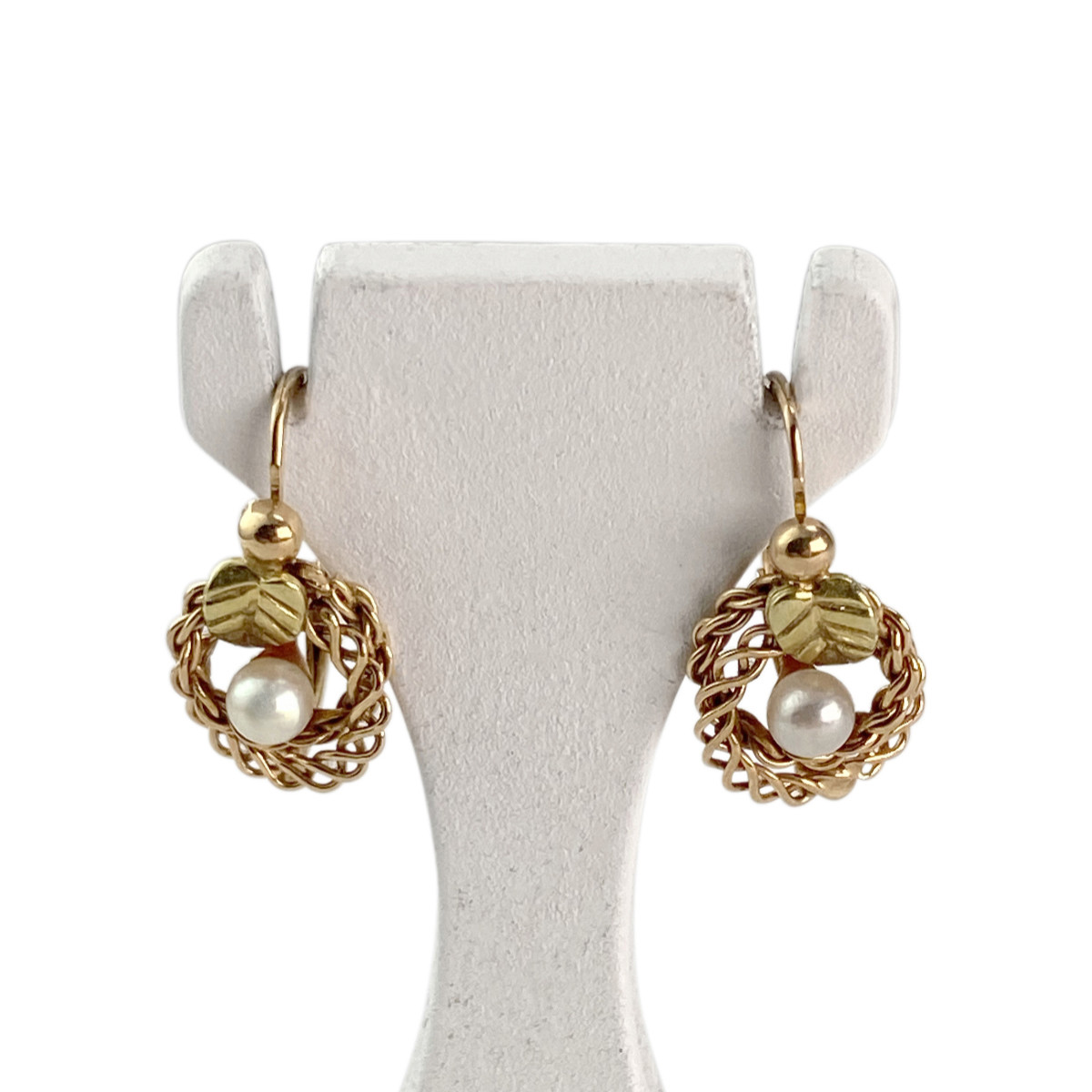 Boucles d'oreilles brisures d'occasion 2 ors 750 perles de culture