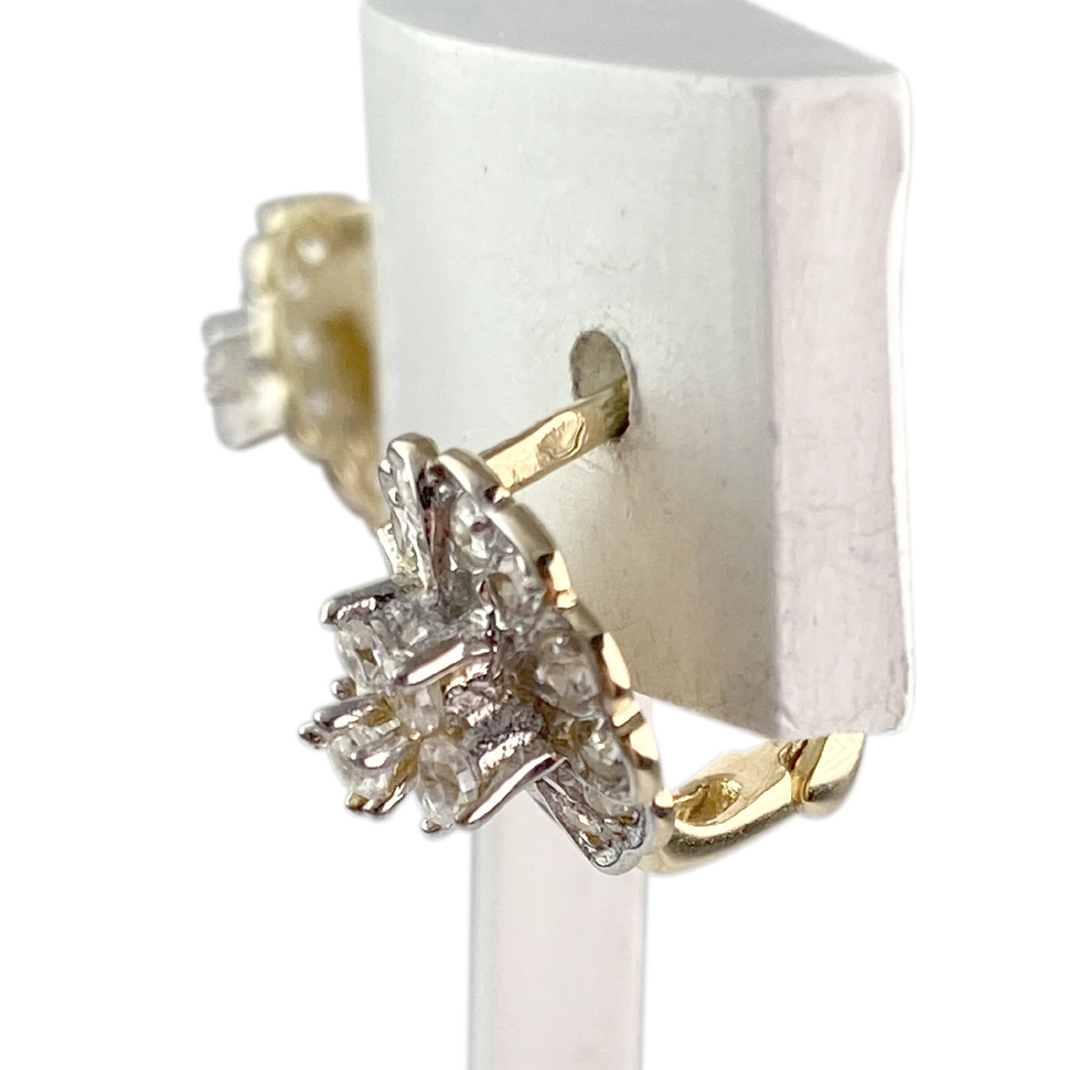 Boucles d'oreilles d'occasion or 585 zirconias - vue 5