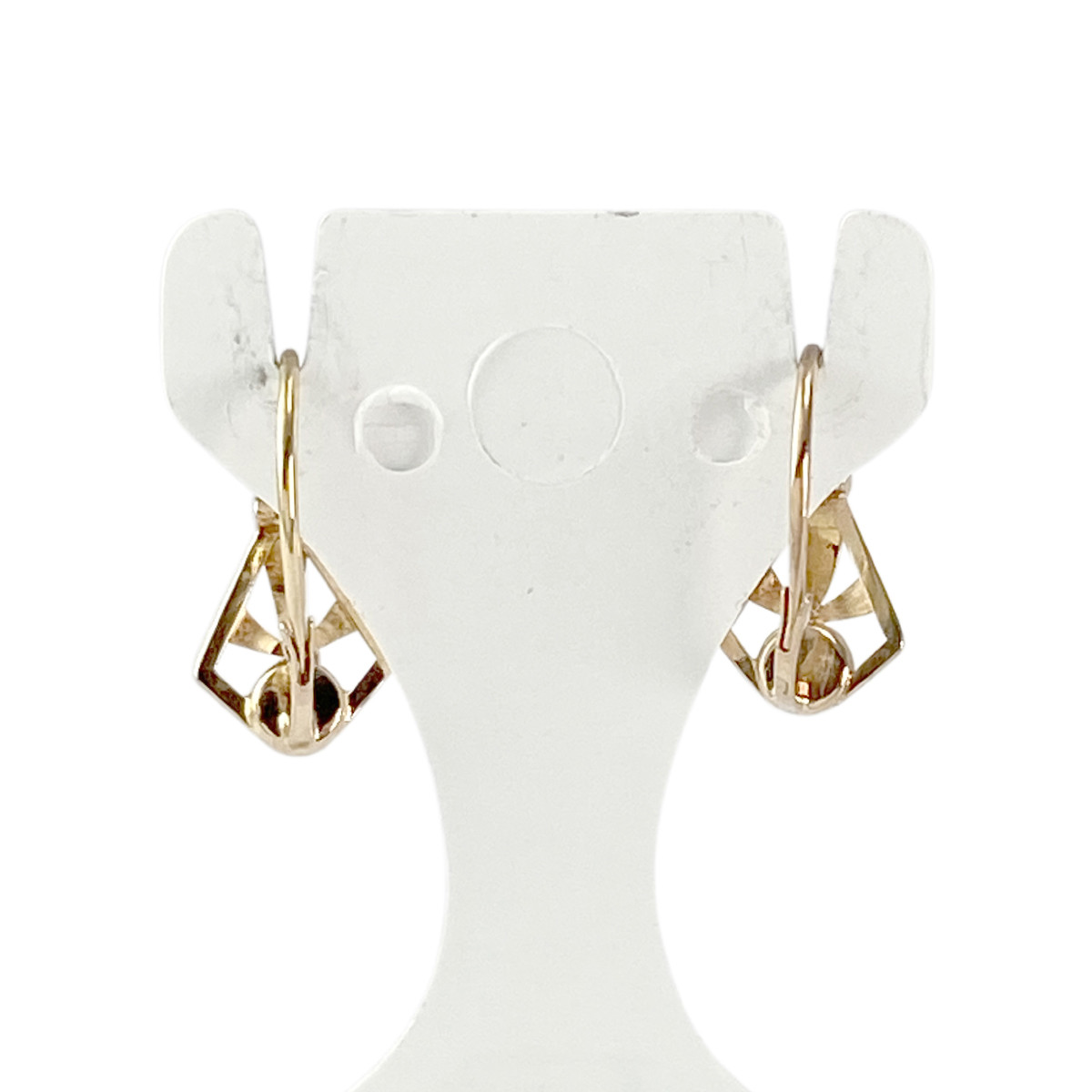 Boucles d'oreilles brisures d'occasion or 750 jaune turquoises imitations - vue 3