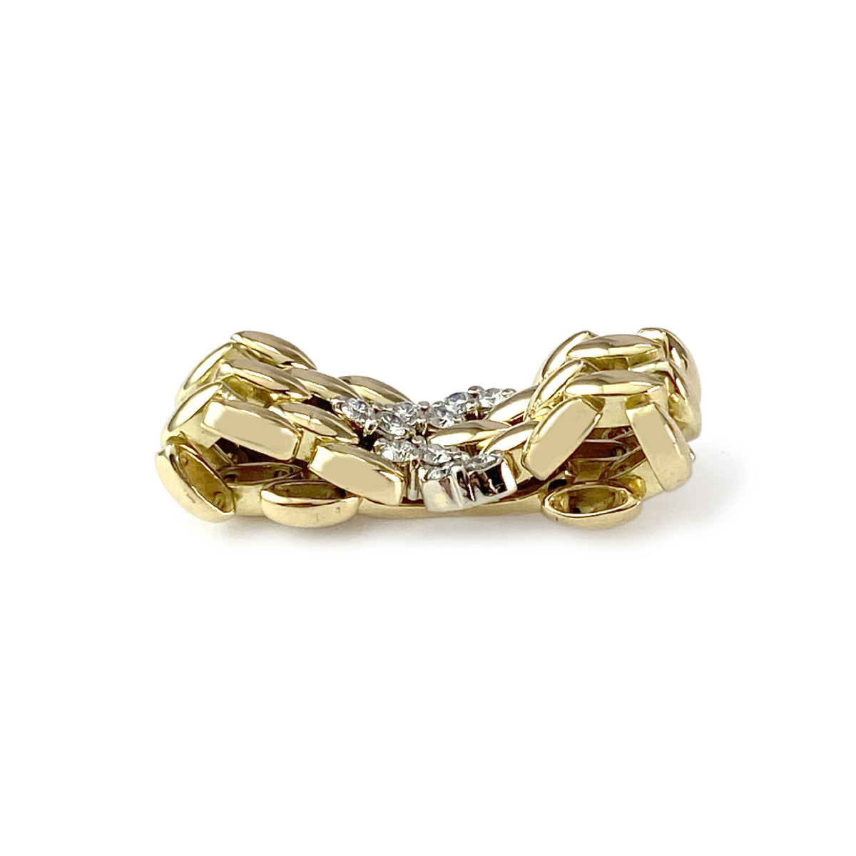 Bague d'occasion 2 ors 750 diamants - vue 3