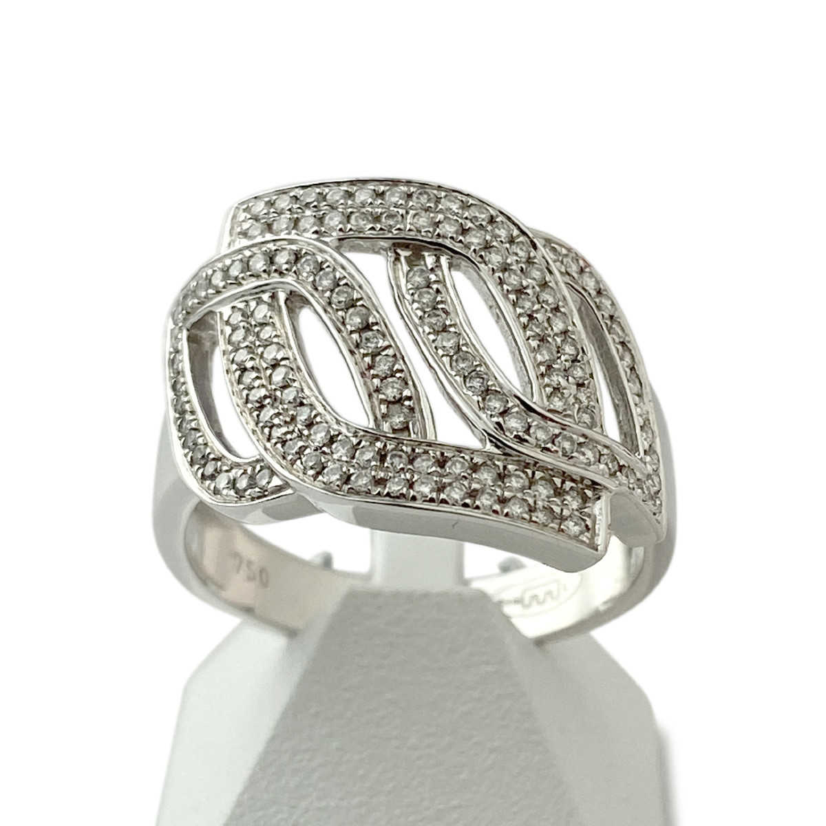Bague d'occasion or 750 blanc diamants