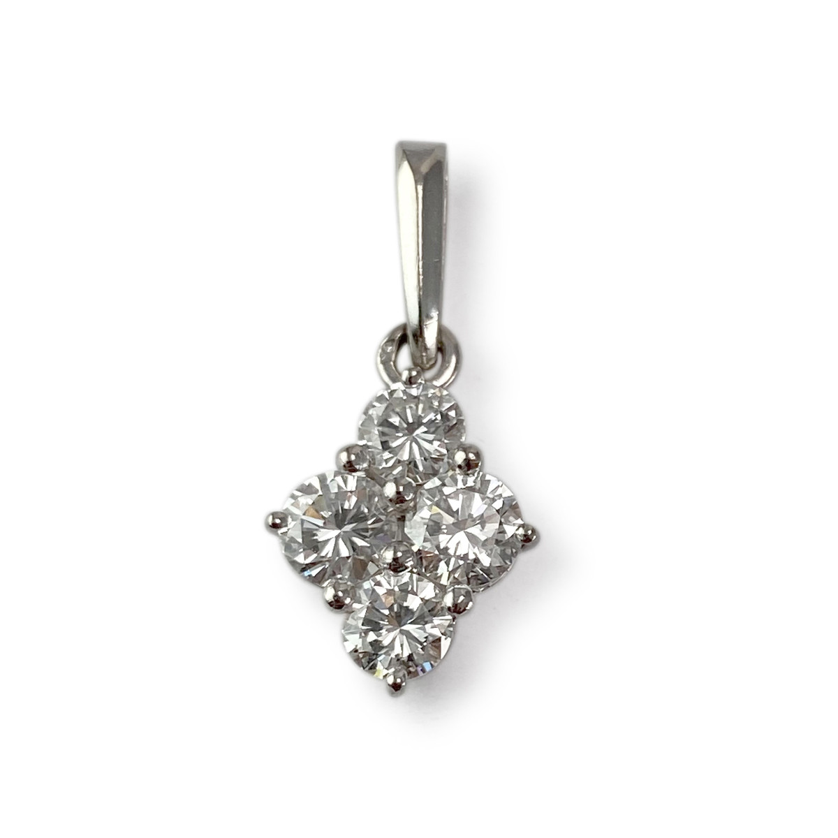 Pendentif d'occasion or 750 blanc diamants