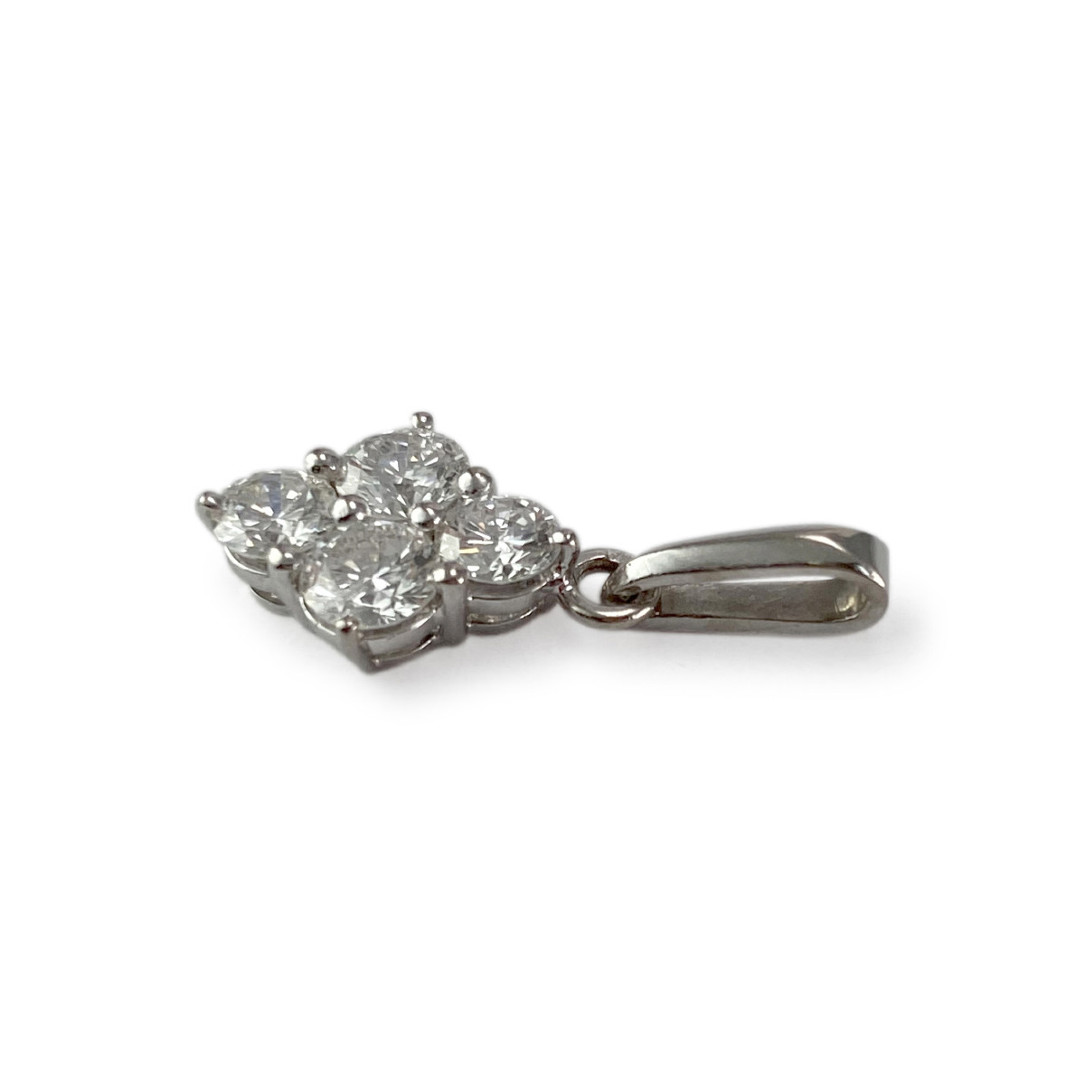 Pendentif d'occasion or 750 blanc diamants - vue 2
