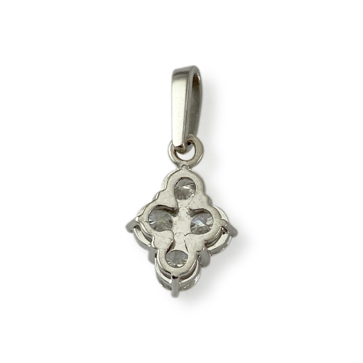 Pendentif d'occasion or 750 blanc diamants - vue 3
