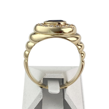 Bague d'occasion or 750 jaune saphir diamants