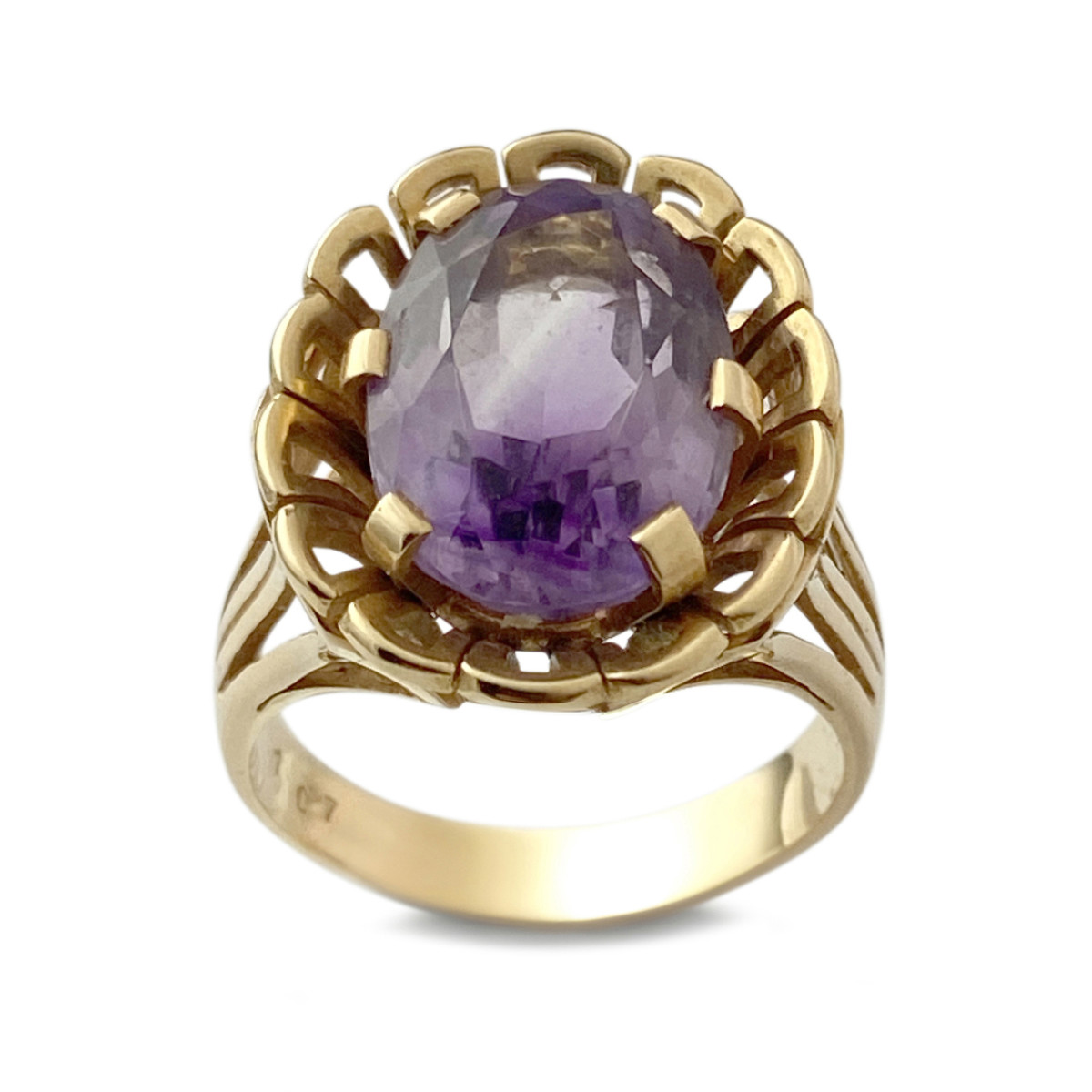 Bague d'occasion or 750 jaune améthyste