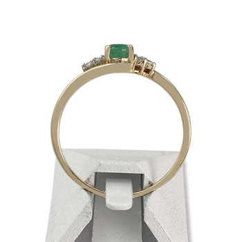 Bague d'occasion or 375 jaune émeraude zirconias