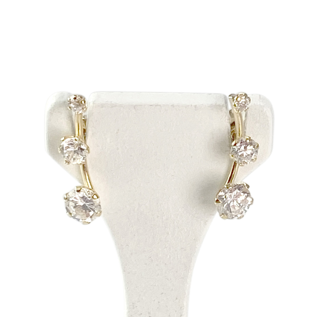 Boucles d'oreilles d'occasion or 750 jaune zirconias