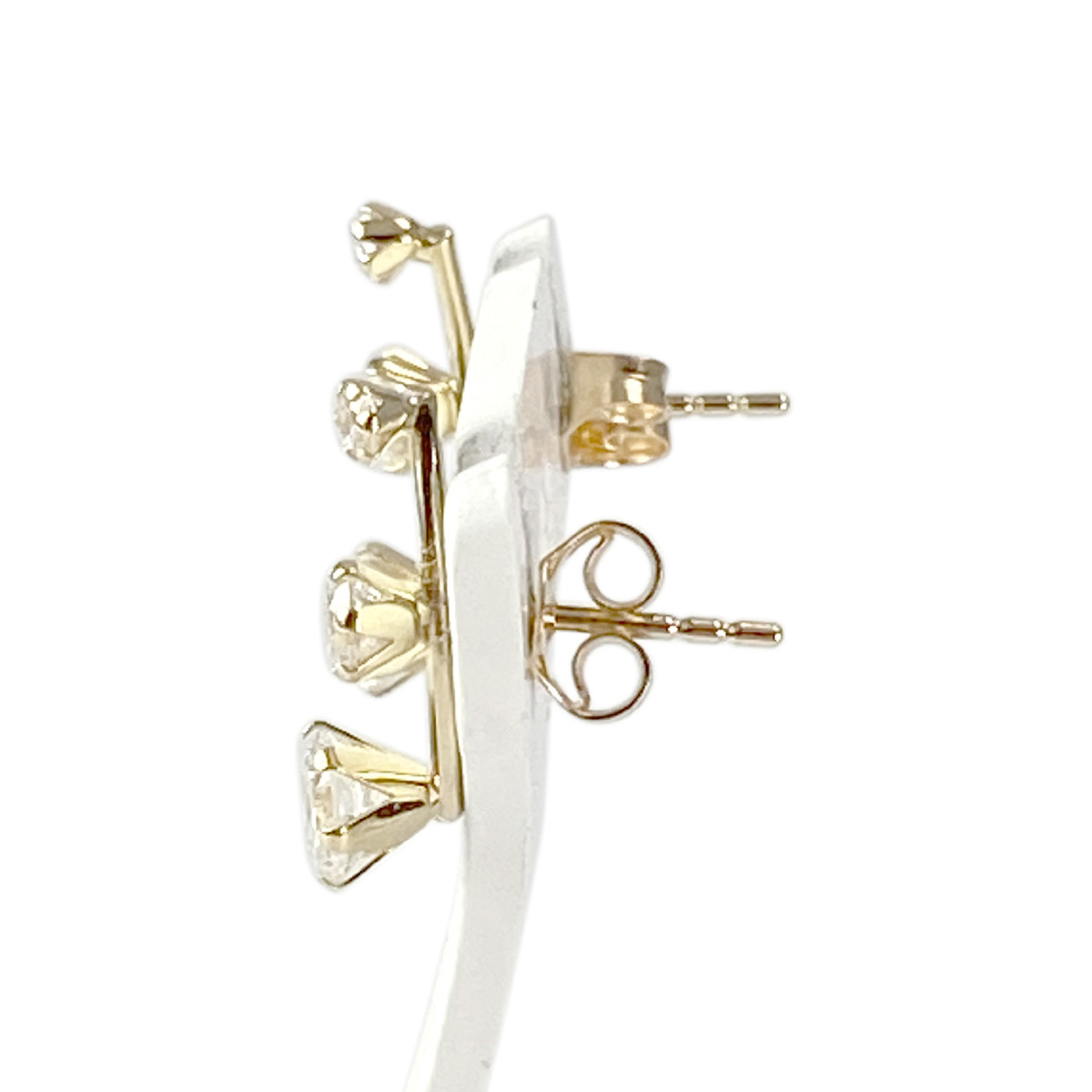 Boucles d'oreilles d'occasion or 750 jaune zirconias - vue 2