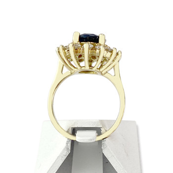 Bague d'occasion or 750 jaune saphir diamants