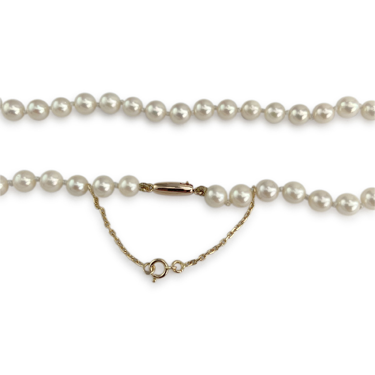 Collier d'occasion or 750 jaune perles de culture du Japon 58 cm - vue 3