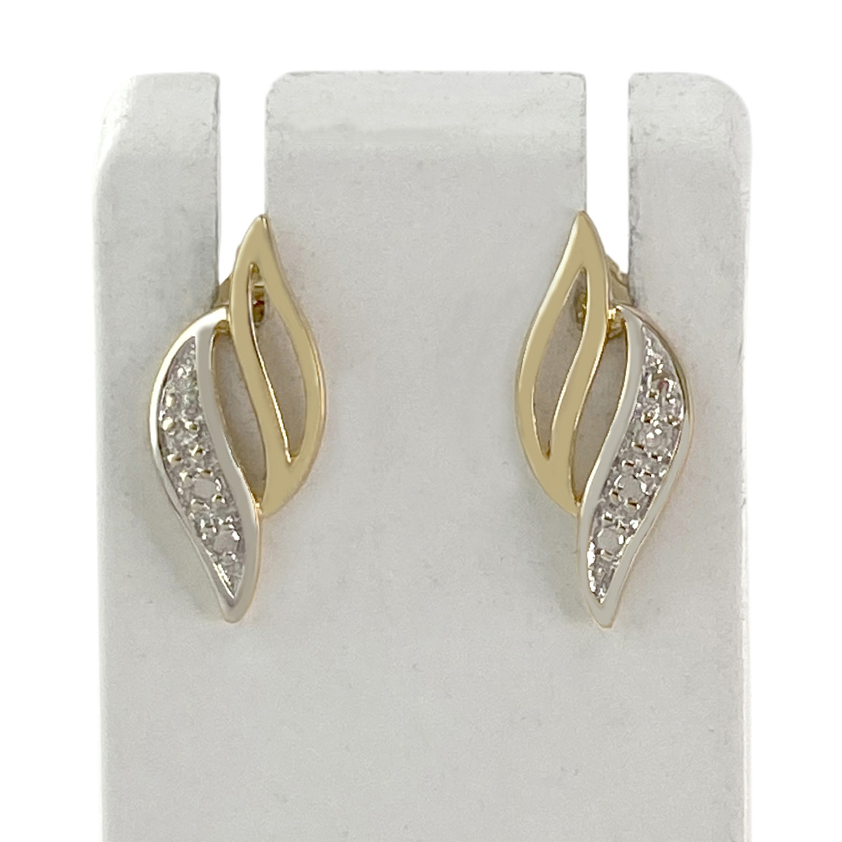 Boucles d'oreilles d'occasion or 750 jaune et rhodié