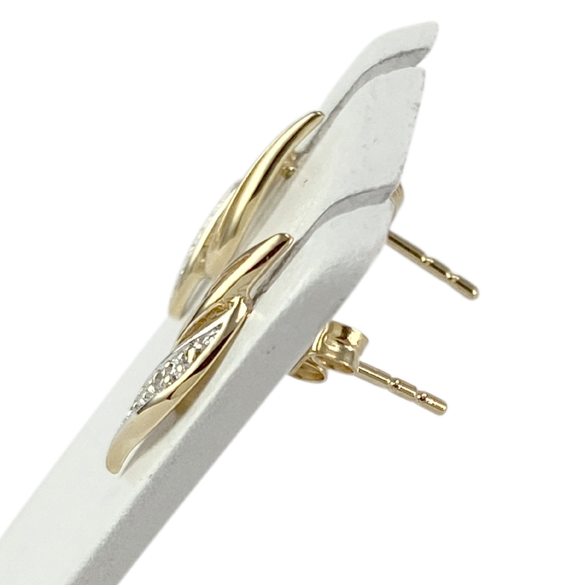 Boucles d'oreilles d'occasion or 750 jaune et rhodié - vue 2