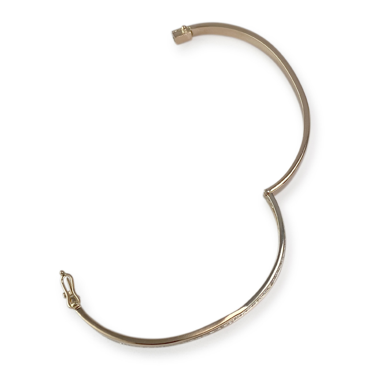Bracelet d'occasion or 750 rose diamants 55 mm - vue 2