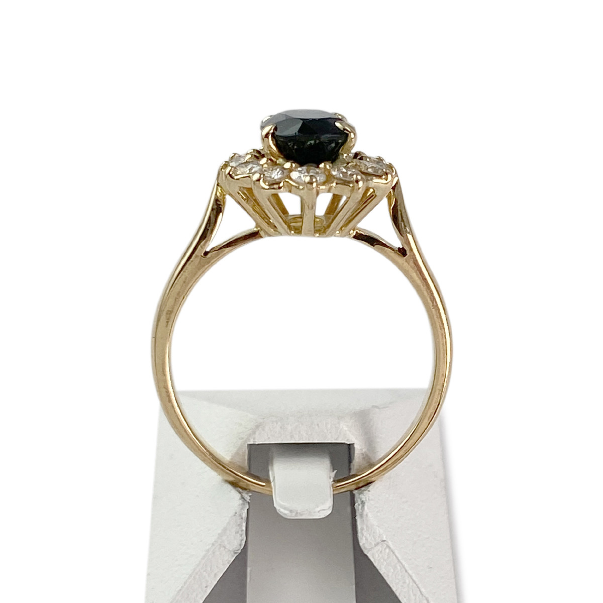 Bague d'occasion or 750 jaune saphir diamants - vue 3