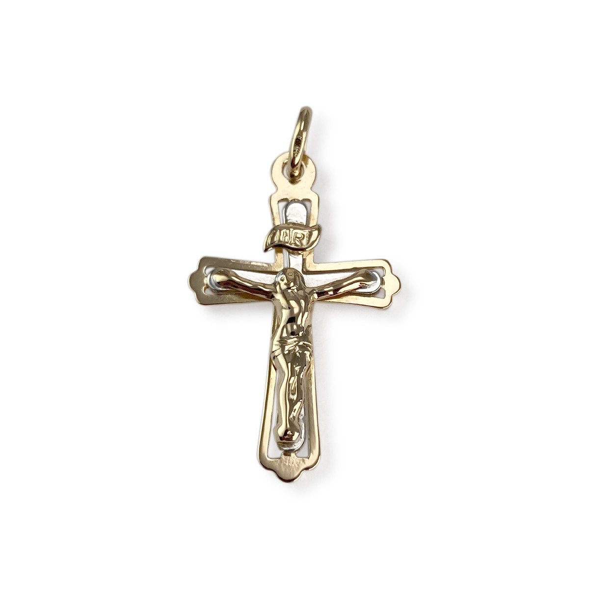 Pendentif croix d'occasion 2 ors 750