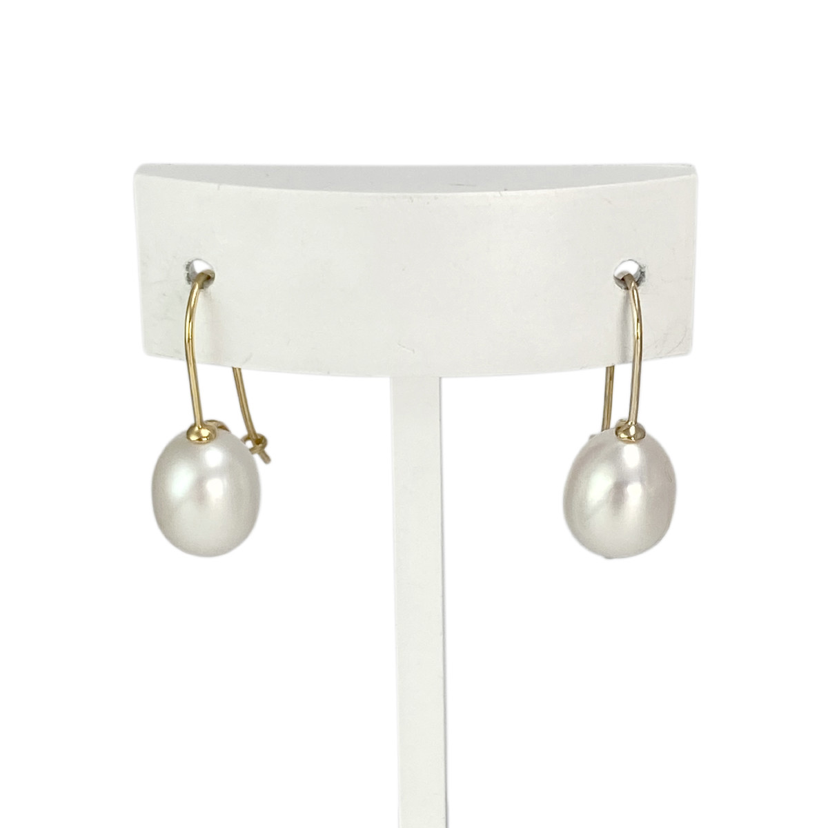 Boucles d'oreilles d'occasion or 375 jaune perles de culture de Chine