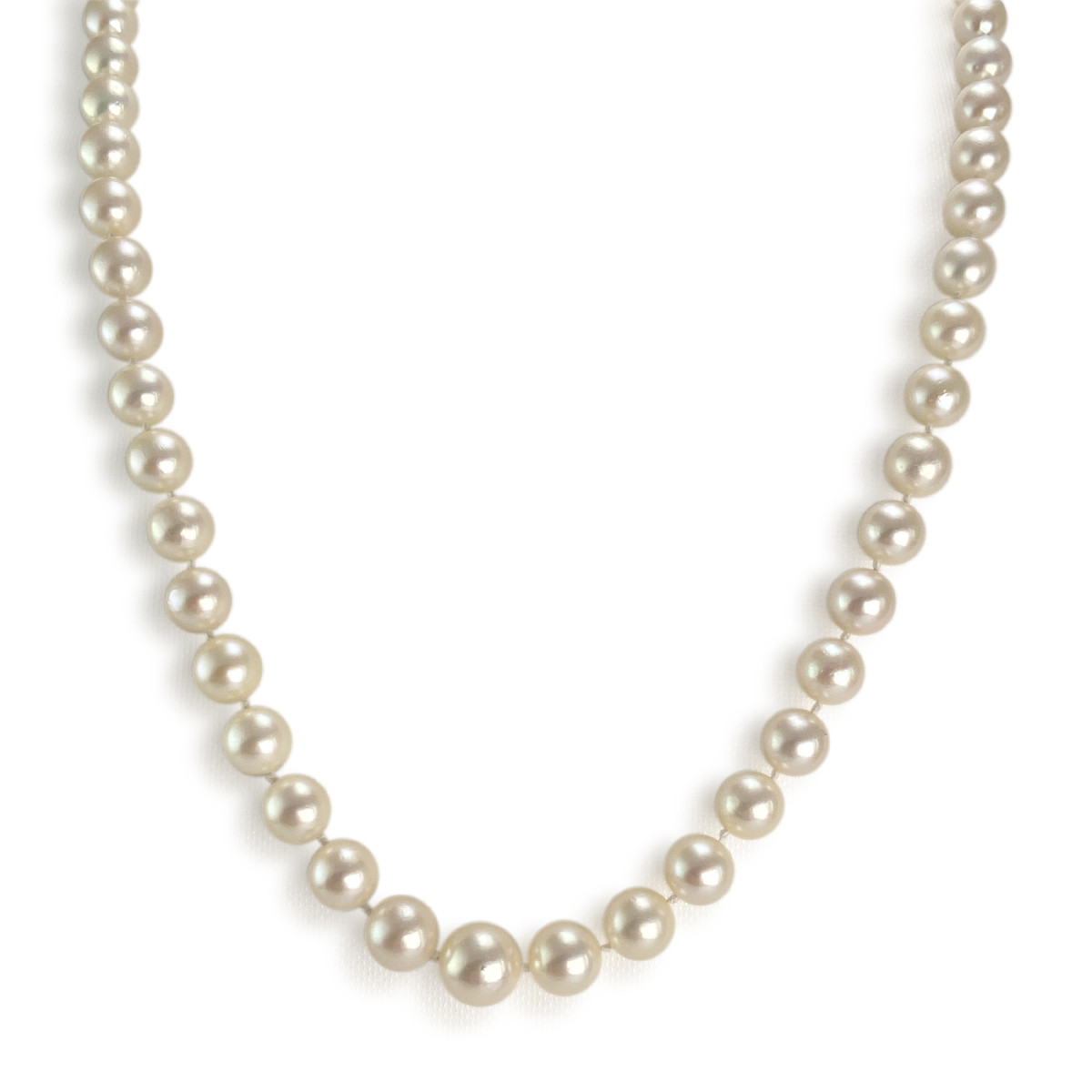 Collier d'occasion or 750 jaune perles de culture du Japon 55 cm